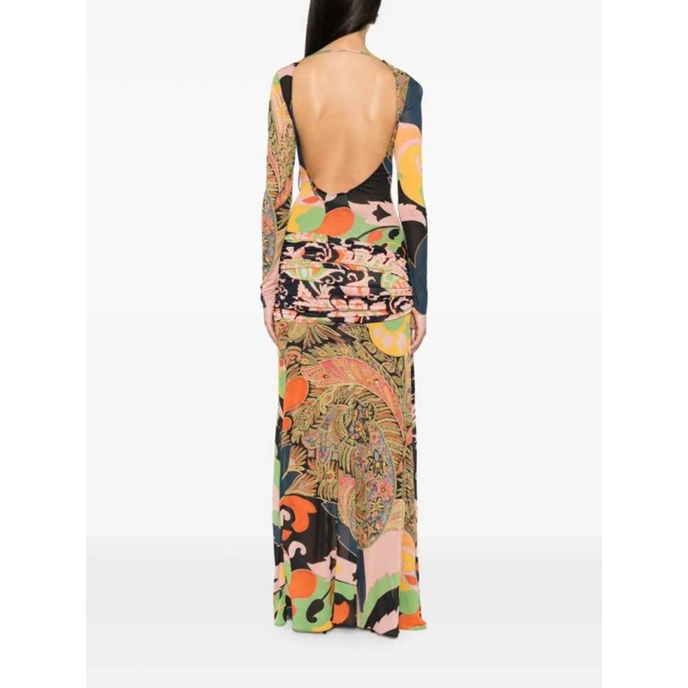Etro Women Draped Maxi Dress With Paisley Print - Picture 4 of 4